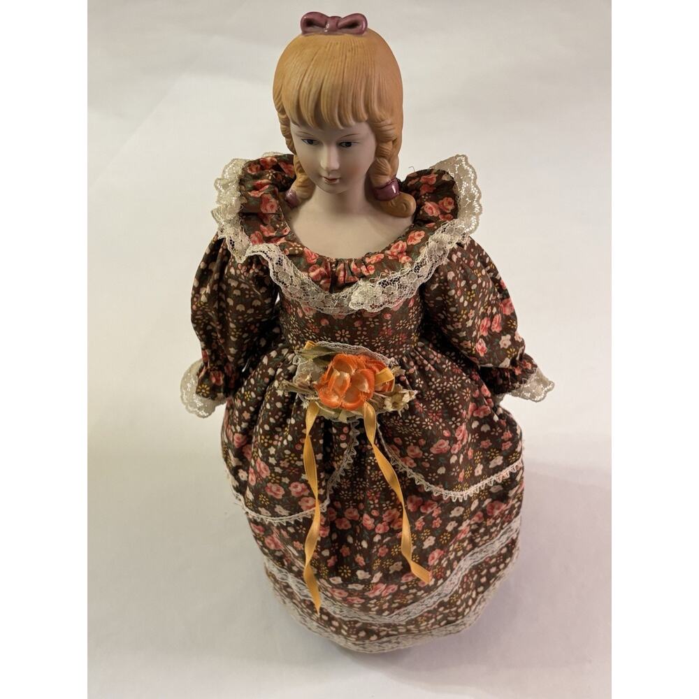 Vintage Shackman Doll Bisque Head, Hands, Feet, Cloth Body Floral Dress Prairie